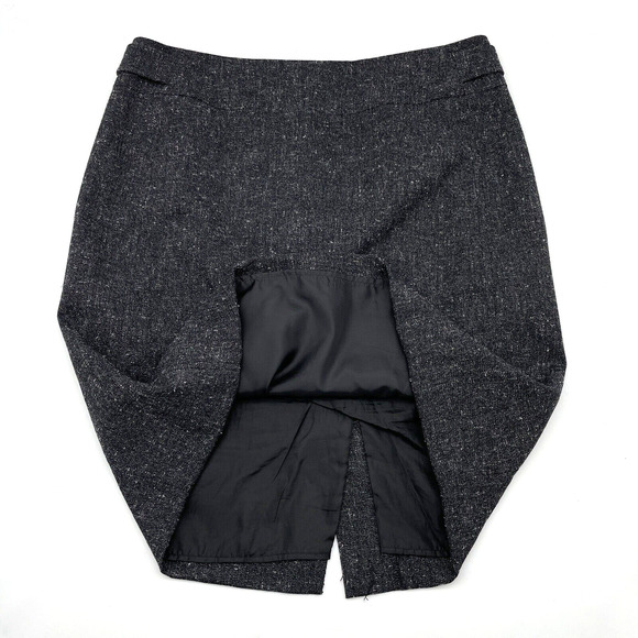 Rafaella Black Tweed-Style Polyester Straight Pencil Skirt Women's 4 30x20" - Picture 8 of 12